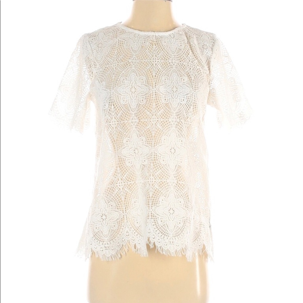 White Worthington Lace Top